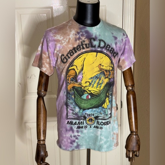 Grateful Dead Other - Grateful Dead Miami Florida 1974 Shirt Tie Dye Orange Green & Purple S/M